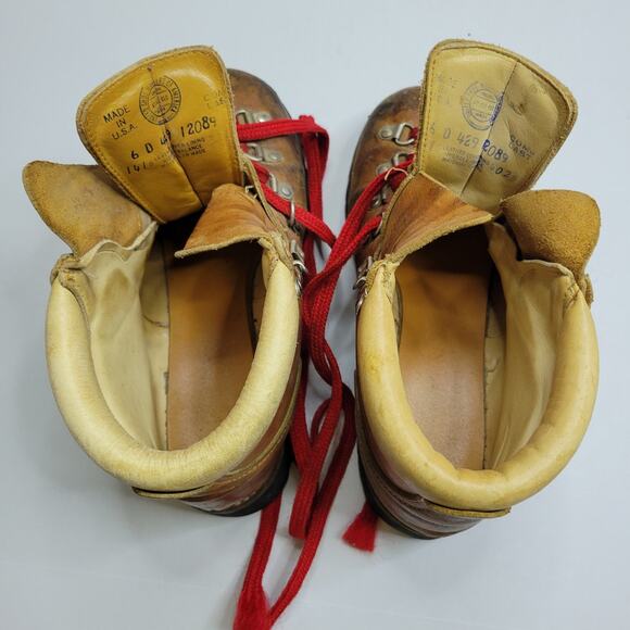 vtg United Shoemakers of America Hiking Mountaineer Boot 6D Speed Lace Vibram - Picture 8 of 8